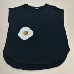 アンビテックス　I am I目玉焼きスパンコール刺繍 ブラックカットソーのサムネイル
