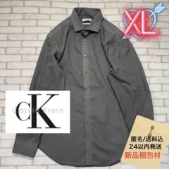 ■Calvin Klein グレー無地 ドレスシャツ ノンアイロンのサムネイル