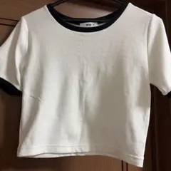 WEGO リンガーTシャツ ホワイト ブラック M