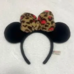 ディズニー カチューシャ ミニー ヒョウ柄 ピンク 茶色