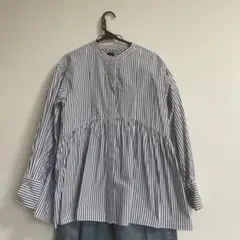 green label ストライプ柄長袖シャツ