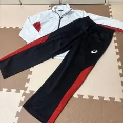 ASICS ジャージ上下セット ホワイト/レッド