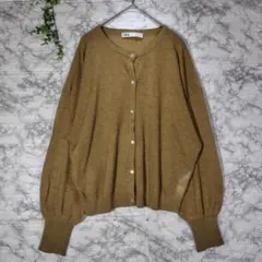ZARA　ザラ　シアーカーディガン　長袖　オリーブ　Sのサムネイル