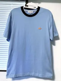 LACOSTE ラコステ 2026SS新作 配色ネックリブTシャツ ライトブルーのサムネイル