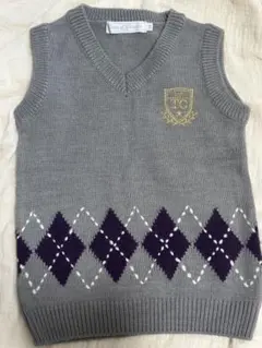 Tartine et Chocolat グレー Vネック ベスト 100