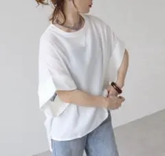 【zena】ジョーゼットワイドTeeブラウス オフホワイト 新品