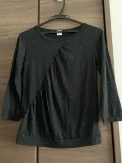 セレクトショップ★金の星模様の黒カットソーM★美品