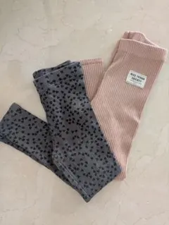 【新品あり】Zaraキッズ 104cm レギンス 2本セット 10分丈 ハート