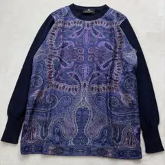 希少◇高級 大きいサイズ ETRO エトロ ペイズリー シルク ニット 46