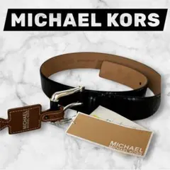 未使用タグ付きMICHAEL KORS ブラックレザーベルト