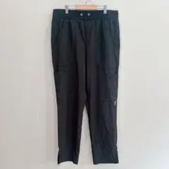 カーゴパンツ 【L】ストレッチ 楽ちん 美脚 サイドスリット ブラック