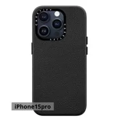 CASETiFY レザー ブラック iPhoneケース iPhone15pro