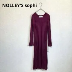 【新品】NOLLEY'S sophi ワイドリブニットワンピース 濃いピンク Mのサムネイル