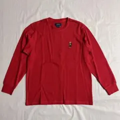 ポロラルフローレン　ポロベア　ワッフルロンT クルーネック　赤　スリープウェア