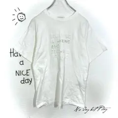 ジーナシス Tシャツ(F)ホワイト 立体 コットン エンボス加工 ヴィンテージ