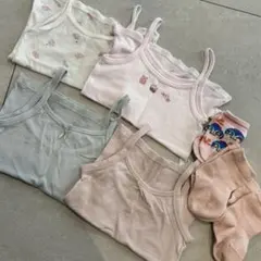 ベビー肌着　キャミソール4枚セットと靴下3足　80cm 90cm