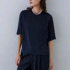 新品タグ付】M-PREMIER COUTURE：異素材切替パフスリーブブラウス