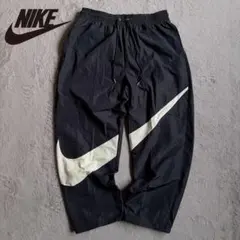 新品 NIKE ナイキ スウッシュ ウーブンパンツ ブラック ビックロゴ XL
