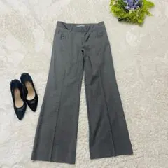 セオリーリュクス ストレッチ ワイドパンツ　センタープレス　グレー　日本製　42のサムネイル