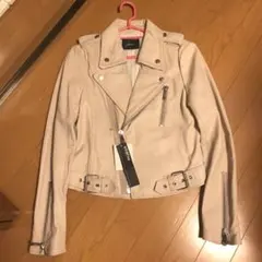 ラムレザージャケットピンク