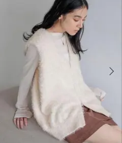 ローリーズファーム　lowrys farm シャギーzipベスト