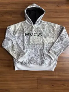 RVCA ルーカ ペイズリー パーカー　白　ホワイト　L 裏起毛