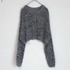 セポ　2wayオーバーサイズ メッシュ　ニットカーディガン ショート丈 ゆるダボ