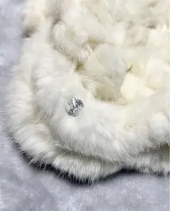 最終値下げ　未使用美品ホワイトファーコート　ポンチョ　ボレロ ラビットファー