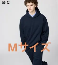 UNIQLO C ダブルフェイスプルパーカー　ネイビー