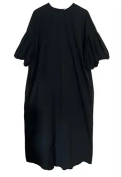 ENFOLD Washed COバルーンスリーブDRESS ブラック