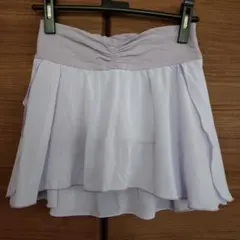 ショートパンツ付フレアースカート薄紫色
