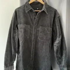 UNIQLO コーデュロイ グレー シャツ オーバーサイズXL