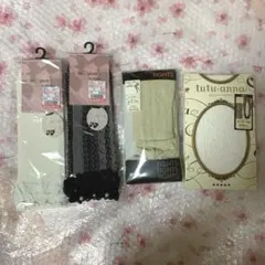 新品 未開封品　靴下屋 チュチュアンナ 青木美沙子 レースタイツ 靴下 4セット