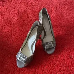 Pinky&Dianne オープントゥパンプス グレー系(お値下げ致しました)