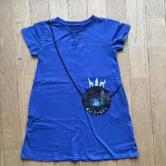グラニフ　キッズ　ブルーワンピース　ポケット付き　110cm