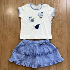 H*m様 familiar 半袖Tシャツ キュロット スカパン セット 90cmのサムネイル