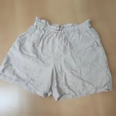 ユニクロ 130 ハーフパンツ チェック柄 ベージュ