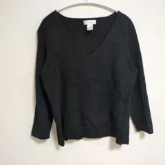 WORTHINGTON ブラック Vネック 長袖トップス【L】レディース 古着
