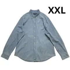 ポロラルフローレン シャンブレーシャツ XXL ワンポイント 馬 ボタンダウン