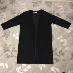m.f.editorial　 7部袖前レースカーディガン Lサイズ　紺色のサムネイル