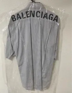 BALENCIAGA ストライプシャツ バックロゴ 半袖 サイズ38 XL相当のサムネイル