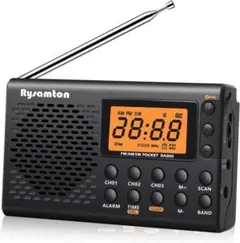 【開封・未使用】 ポータブルAM/FM/短波ラジオ 電池式 イヤホン付き ④のサムネイル