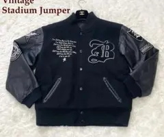 R*u様 90's スタジャン　レザージャケット本革 ワッペン　ブラック　L B