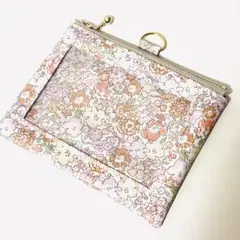 リバティ　ミシェルバード　ラミネート生地使用☆小物入れにもなるネームホルダー