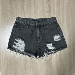 ダメージデニム ショートパンツ L