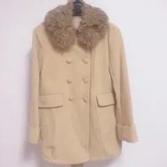 値下げdazzlin ベージュ コクーン コート アウター ファー付き y2k
