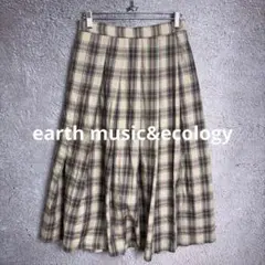 earth music&ecology チェックプリーツスカート 【サイズF】