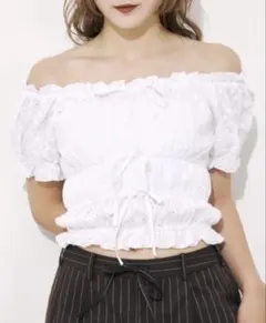 【SLY】COTTON LACE PUFF SLEEVE TOPS