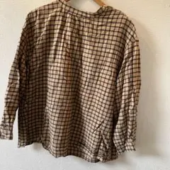 【古着】drug store's チェック柄長袖シャツ