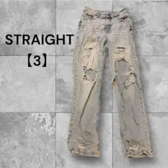 ストレートデニムパンツ【3】ダメージ加工